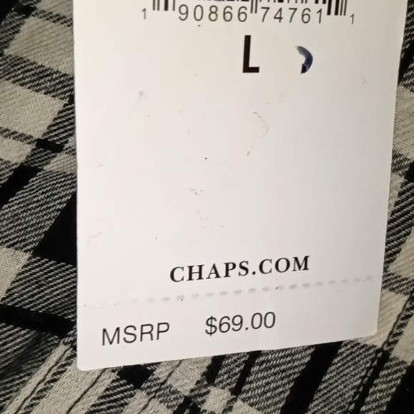 🆕Chaps | Plaid Long Sleeve Shirt w/ Embroidered Floral Detail Women Size Large - Picture 7 of 11